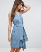 Cheap Monday Rizzle Asymmetric Dress - Blue