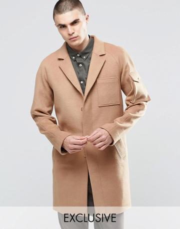 Underated Wool Overcoat - Stone
