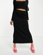 & Other Stories Recycled Wool Pleated Maxi Skirt In Black