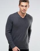 Esprit V-neck Cashmere Mix Sweater - Gray
