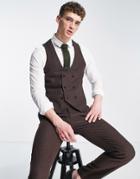 Harry Brown Suit Vest In Brown Tweed