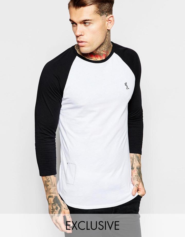 Religion Contrast Raglan 3/4 Length Sleeve Top
