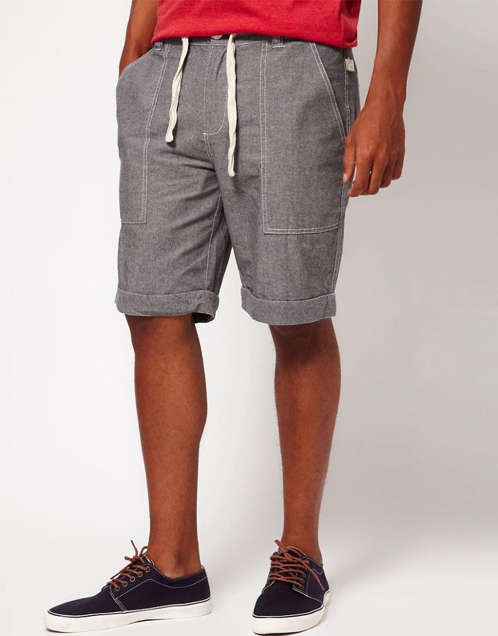 Bellfield Shorts With Chambray Tie-gray