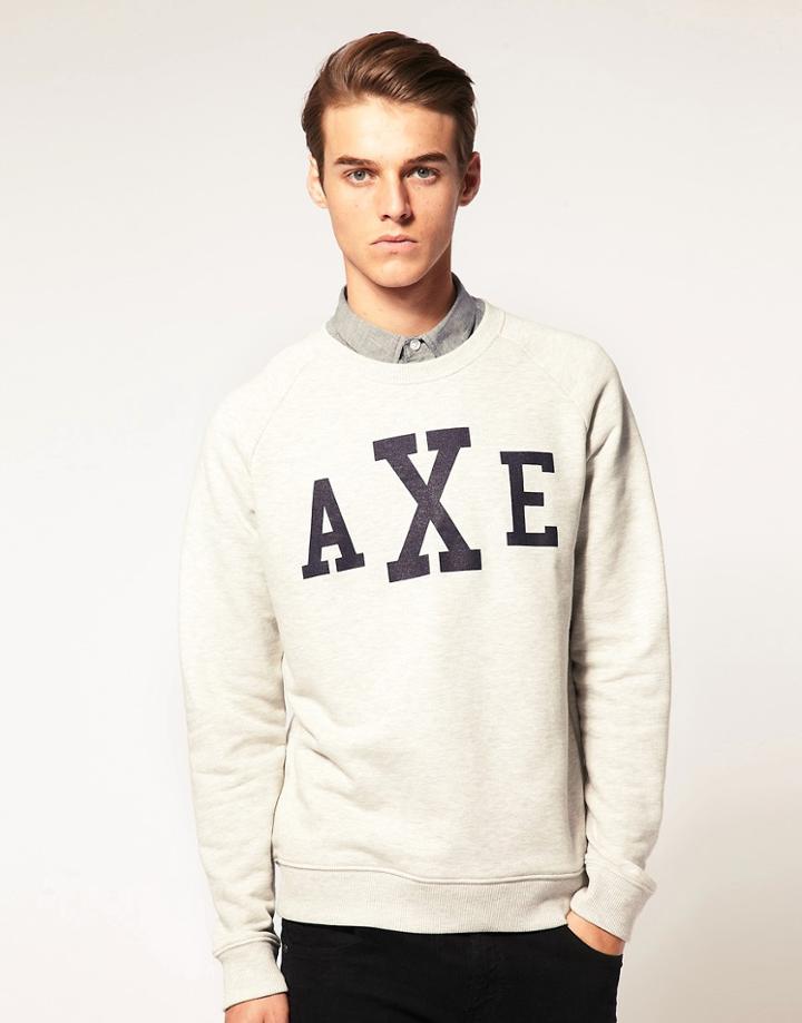 Asos Sweatshirt With Axe Print - Gray