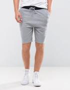 Asos Skinny Jersey Short With Contrast Waistband - Gray