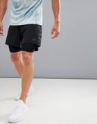 Adidas Running Dual 2-in-1 Shorts In Black Bq7245 - Black