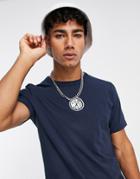 Pretty Green Altair Embroidered Logo T-shirt In Navy