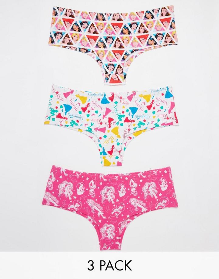 Asos Disney Princesses 3 Pack Brazilian Pants - Multi