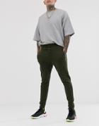 Bershka Jersey Sweatpants In Khaki - Green