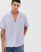 Asos Design Relaxed Shirt In Lilac With Deep Revere - Purple