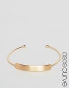 Asos Curve Bar Cuff Bracelet - Gold