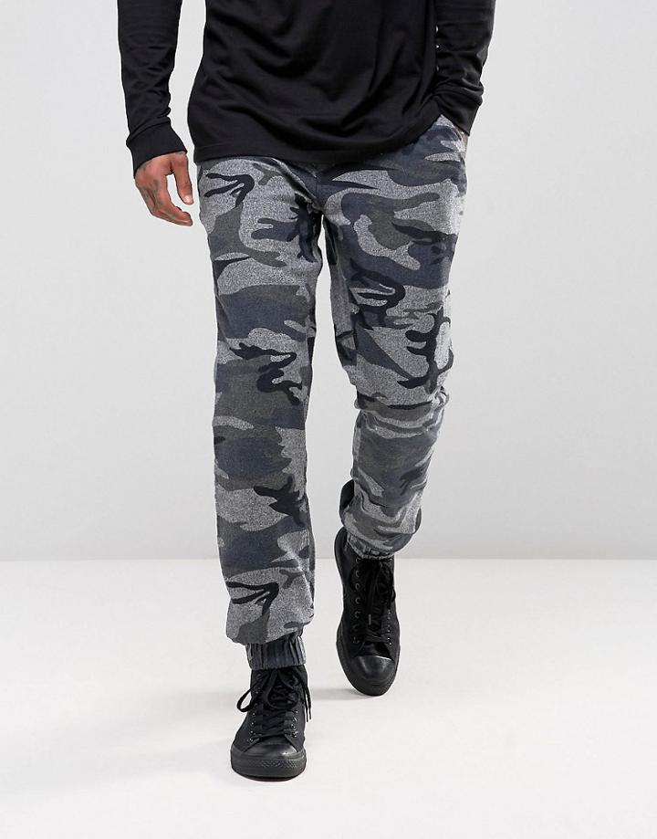 Asos Slim Joggers With Gray Camo Print - Gray