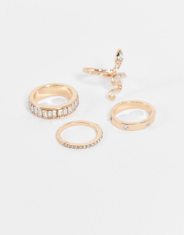 Aldo Jeraelith Statement Ring Multipack In Gold