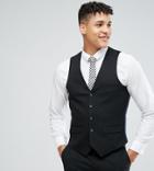 Harry Brown Tall Plain Stretch Slim Suit Vest - Black