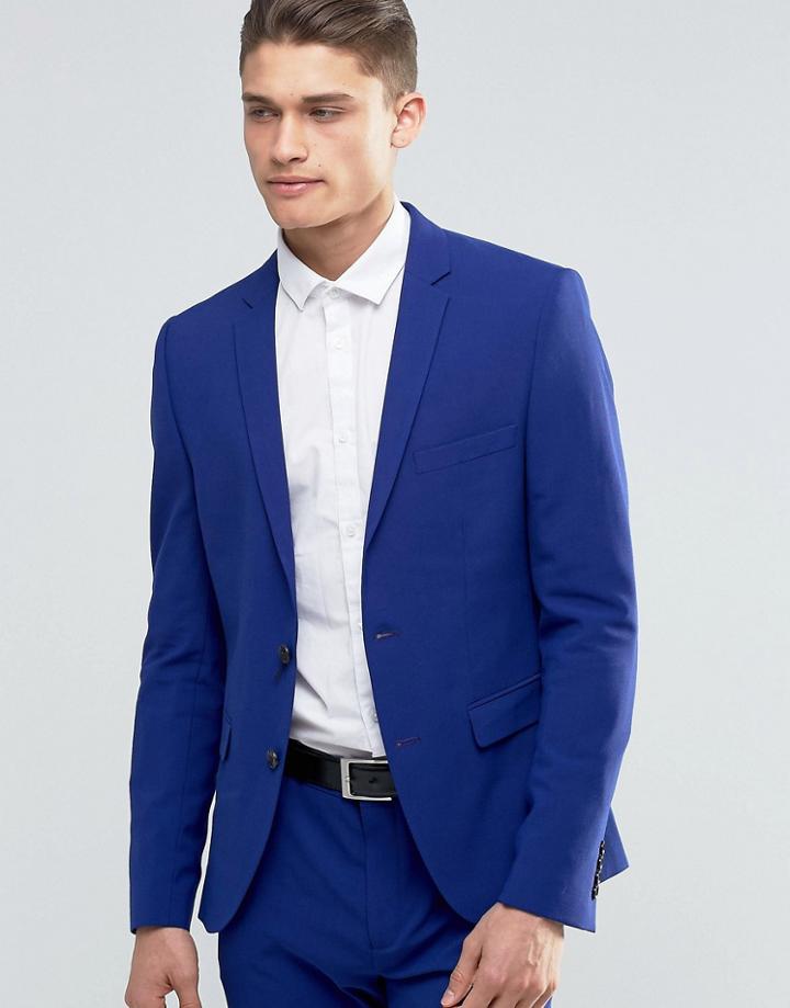 Selected Homme Suit Jacket In Super Skinny Fit - Blue