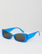 Asos Design Flared Square Sunglasses - Blue