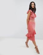 Hope & Ivy Lace Ruffle Skirt - Pink