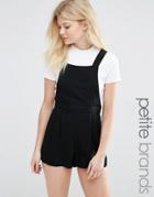 New Look Petite 90s Pinny Romper - Black