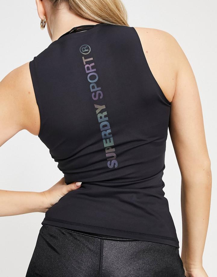 Superdry Sport Performance Tank Top In Black