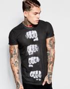 Religion T-shirt With Live Fast Die Free Print - Black