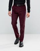 Asos Slim Suit Pants In Purple Cord - Purple