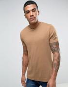 Asos T-shirt In Brown With Crew Neck - Brown