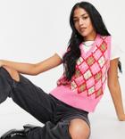 Pieces Tall Exclusive Tank Top In Pink & Red Check-multi