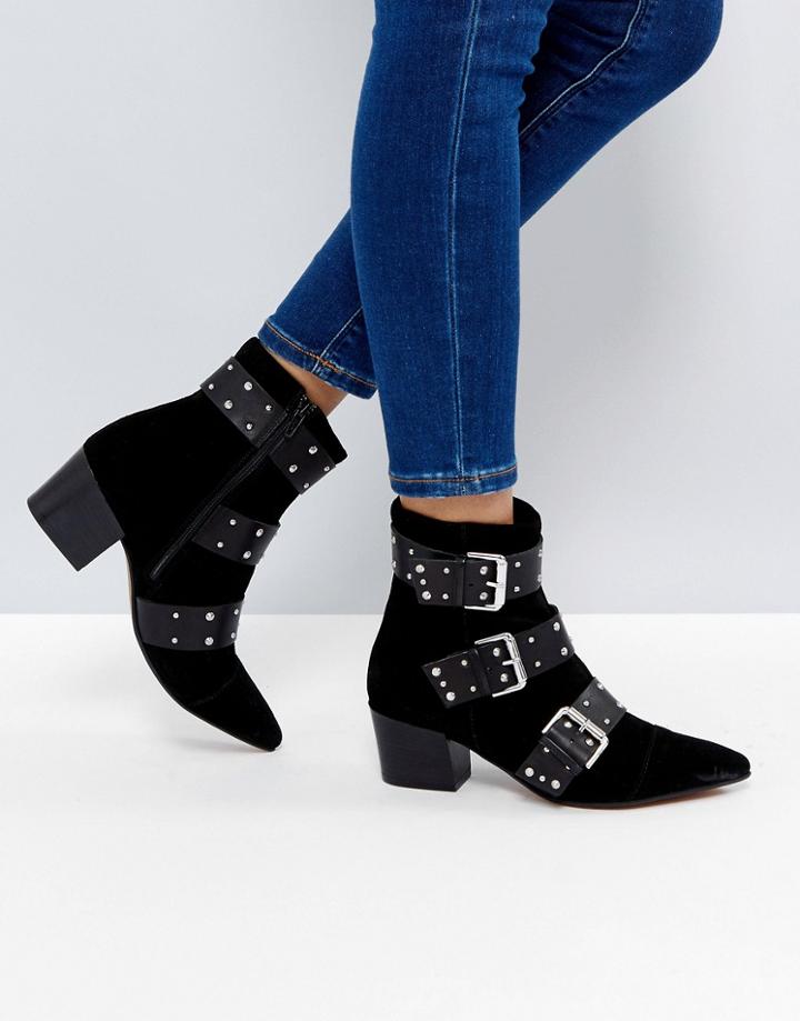 Asos Ravana Suede Hardware Boots - Black