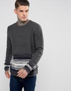 Bellfield Stripe Effect Sweater - Gray