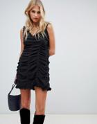 The East Order Paloma Ruched Mini Dress - Black