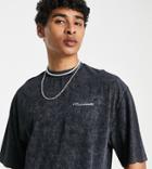 Collusion Oversized T-shirt In Charcoal Acid Wash-gray