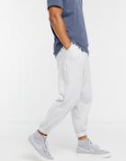 Asos Design Oversized Cropped Sweatpants In White Heather