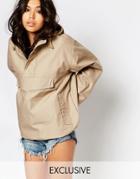 Reclaimed Vintage Oversized Pullover Jacket - Sand