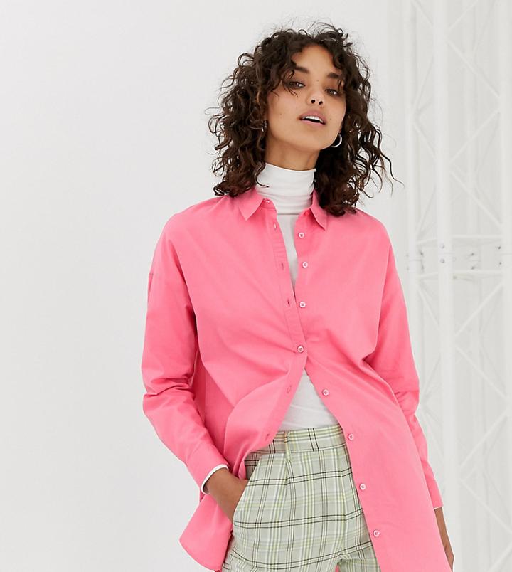 Stradivarius Stitch Detail Shirt In Pink