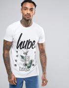 Hype T-shirt With Floral Japanese Print - White