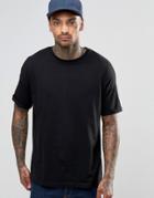 Asos Oversized T-shirt With Roll Sleeve In Black - Black