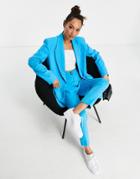 River Island Structured Double Breasted Blazer In Bright Blue - Part Of A Set-blues