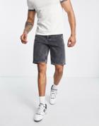 Dr Denim Dash Straight Leg Shorts In Washed Black