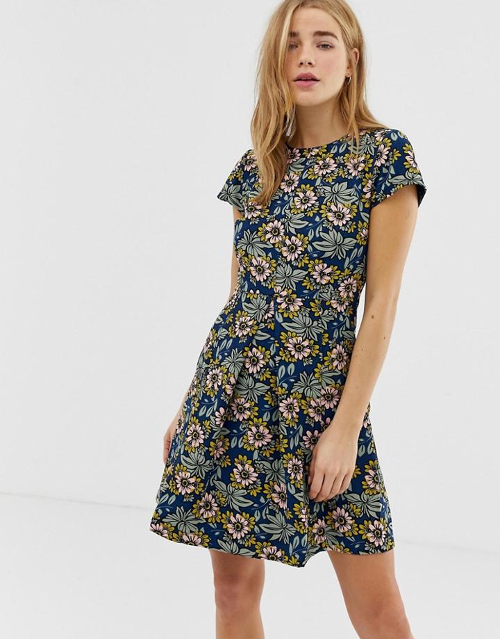 Qed London Floral A Line Dress - Multi