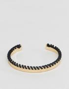 Asos Bangle In Gold With Contrast Whipstitch - Gold