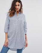 Jdy Long Sleeve Stripe Shirt - Blue