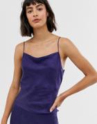 & Other Stories Cowl-neck Cami Top In Deep Blue - Blue