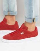 Puma Suede Debossed Trainers In Red 36109703 - Red