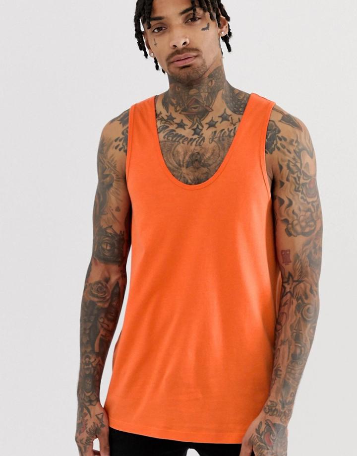 Asos Design Organic Tank In Orange