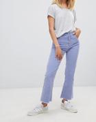 Asos Design Egerton Rigid Cropped Flare Jeans In Dusty Lilac Cord - Purple