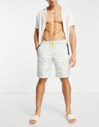 South Beach Tie Dye Swim Shorts With Bonded Zip In Blue