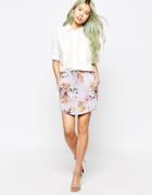 Vero Moda Easy Printed A-line Skirt - White Asparagus