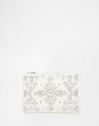 Asos Wedding Jewel And Pearl Clutch Bag - White