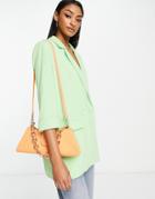 River Island Double Breasted Ruched Sleeve Blazer In Bright Green - Part Of A Set