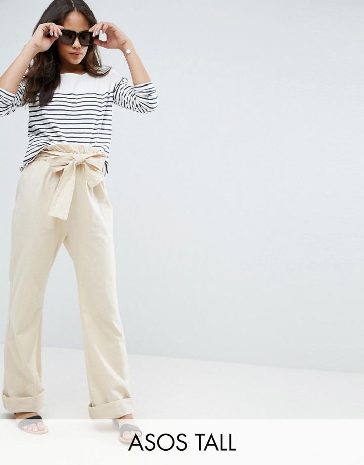 Asos Tall Karate Wrap Wide Leg Pant - Beige